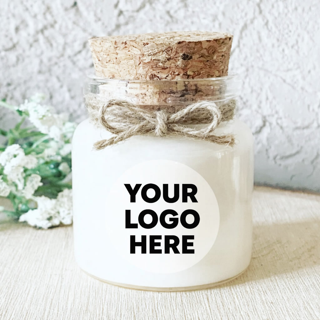 Personalised promotional candle with logo hand-poured in Provence