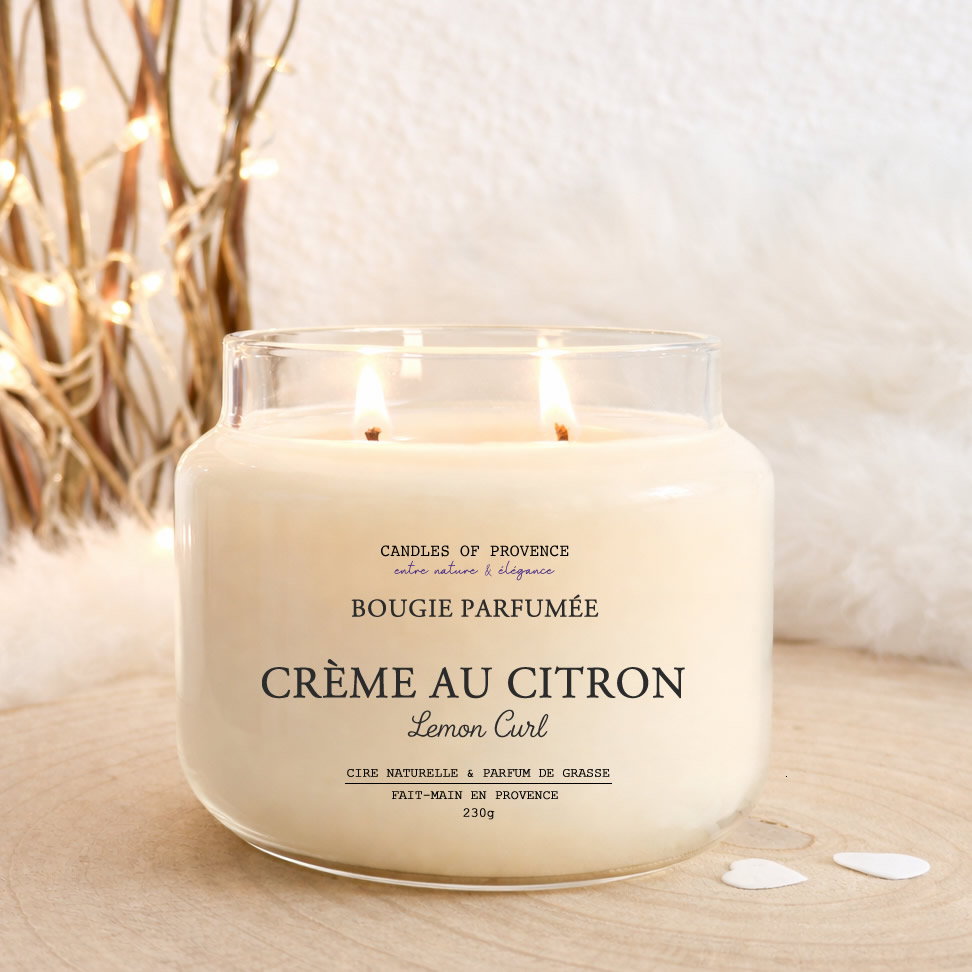 Bougie parfumée Crème au Citron artisanale fait-main en Provence