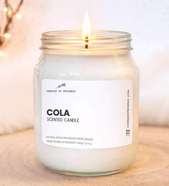 Large Cola scented candle hand-poured in Provence