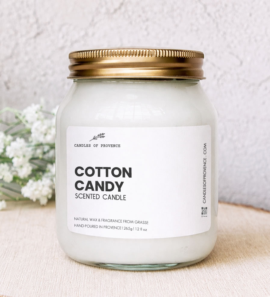 Large Cotton Candy scented candle hand-poured in Provence