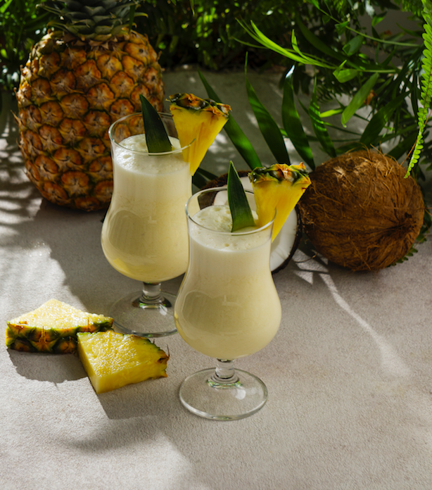 Tropical Piña Colada cocktails inspiring the Large Piña Colada scented candle