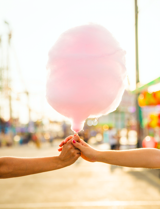 Pink cotton candy inspiring the Cotton Candy Scented Candle